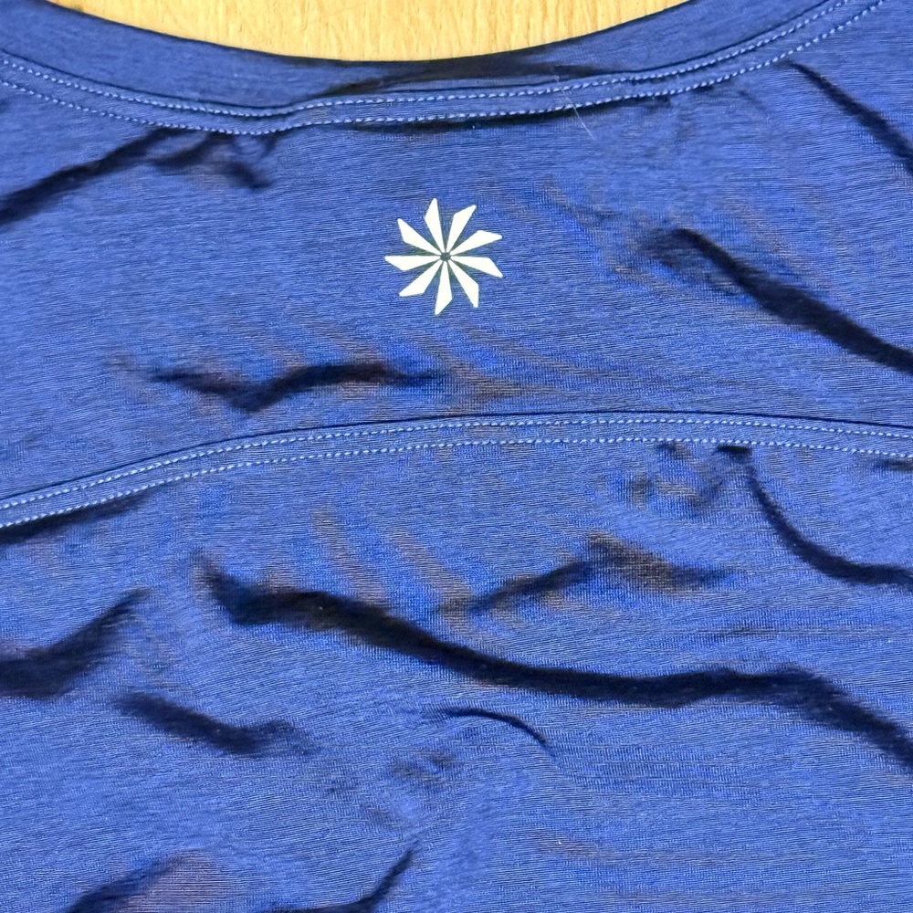 Athleta Blue Ruched Performance Tank Top - Picture 4 of 4